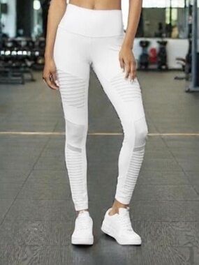 ALO Yoga NWT White High-Waist Moto Legging XS